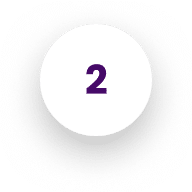 White circular badge with a purple number 2 centered on it, against a dark shadowed background.